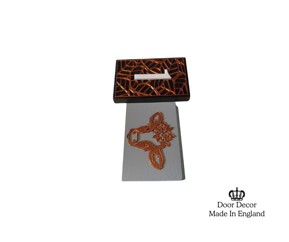 Modern MT Black, Light Grey and Gold House Number Sign Plaque