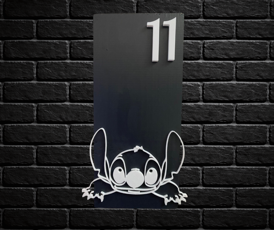 Modern Grey and White House Number Sign Plaque